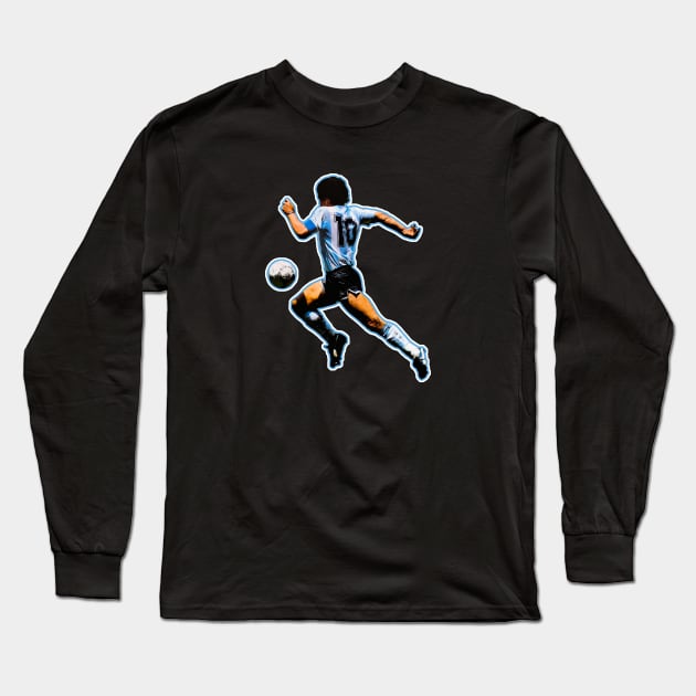 Maradona Long Sleeve T-Shirt by ninoladesign